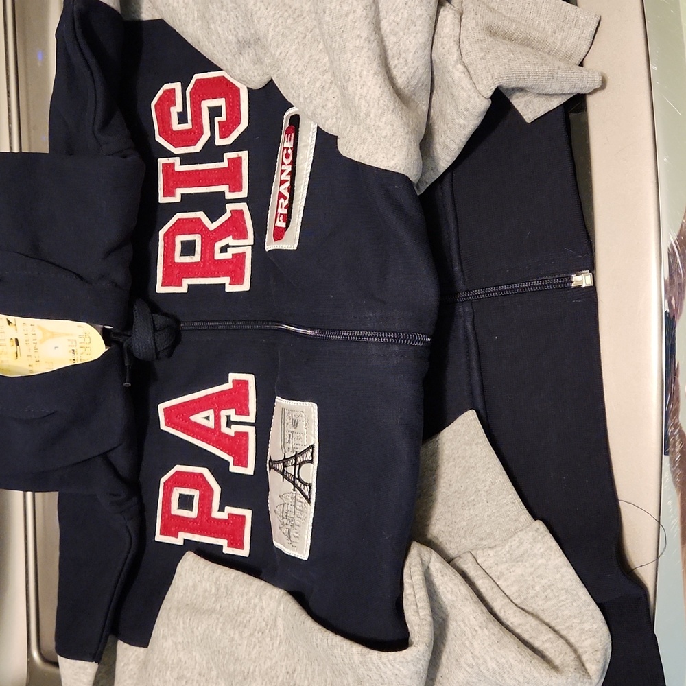 Blue/Grey Hooded Zip Up - Picture 4 of 4
